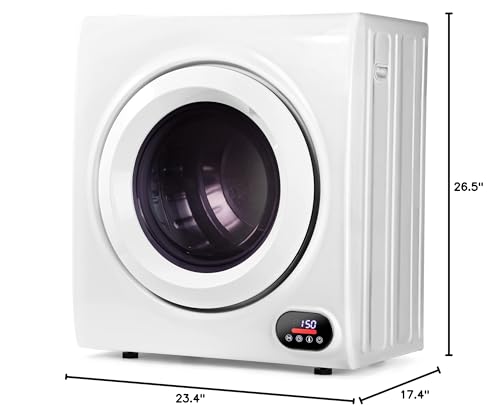 Euhomy 110V Portable Clothes Dryer 850W Compact Laundry Dryers 1.5 cu.ft Front Load Stainless Steel Electric Dryers Machine with Stainless Steel Tub for Apartment,RVs,Dorms,White Easy Control