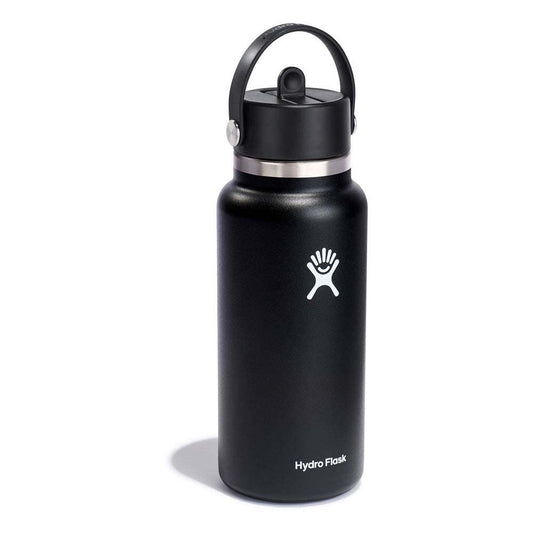 HYDRO FLASK Wide Mouth vacuum insulated stainless steel water bottle with leakproof closeable straw lid for cold water drinks, sports, travel, car and school