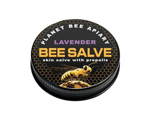 LAVENDER Hand Salve, Skin Care, Healing Balm, Dry Skin Salve with Beeswax and Propolis, Skin Repair, Moisturizer, All Natural, Planet Bee Apiary LAVENDER BEE SALVE 1 Ounce (Pack of 1)