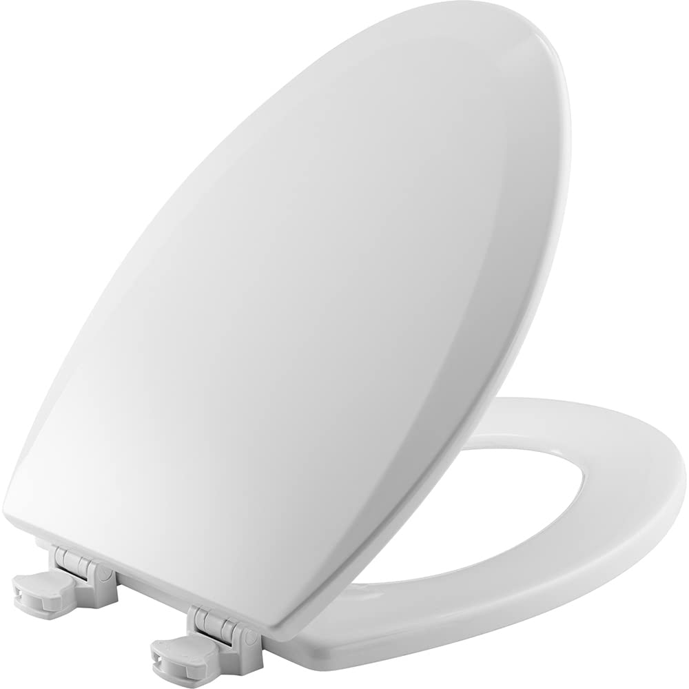 BEMIS 500EC 390 Toilet Seat with Easy Clean & Change Hinges, 1 Pack Round, Cotton White