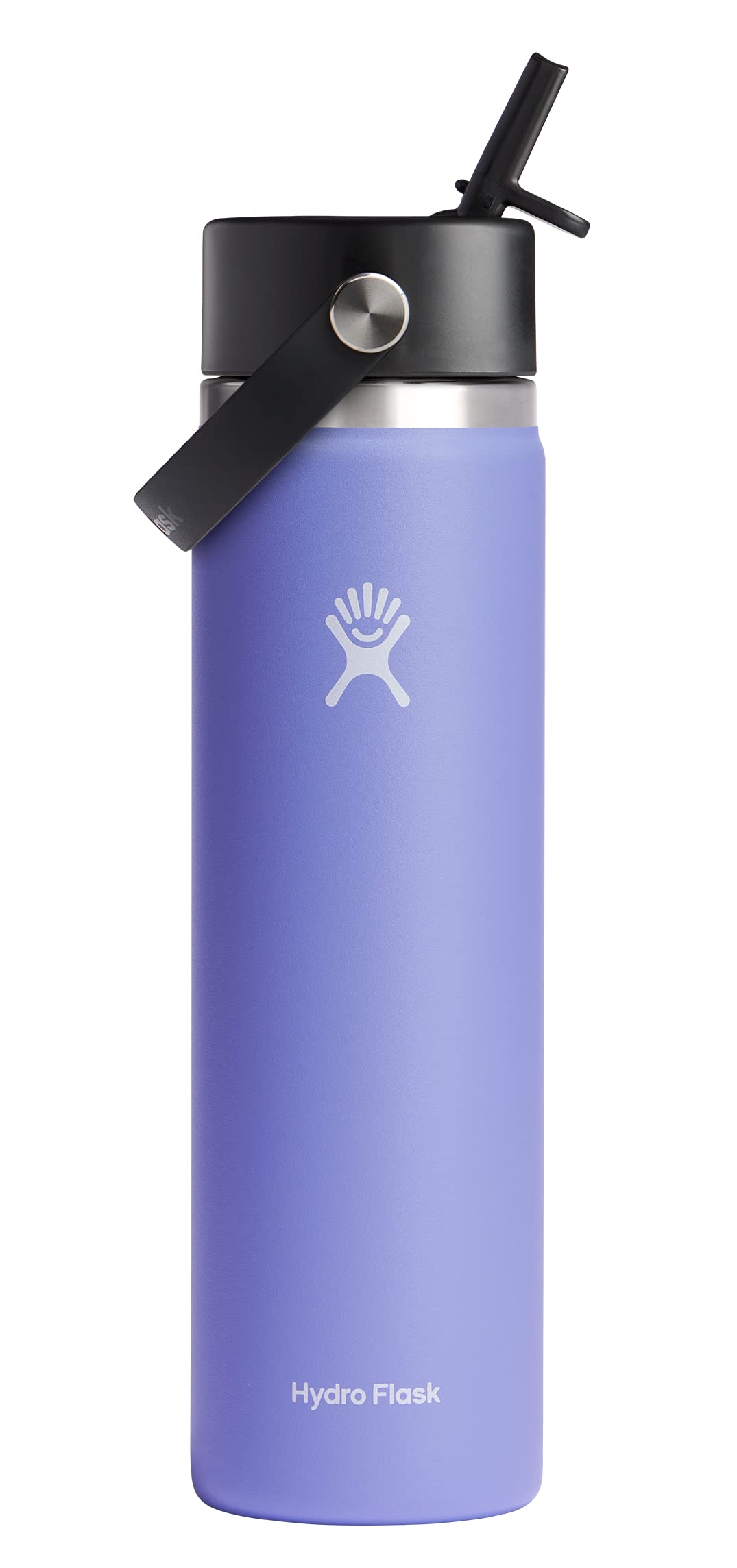 HYDRO FLASK Wide Mouth vacuum insulated stainless steel water bottle with leakproof closeable straw lid for cold water drinks, sports, travel, car and school