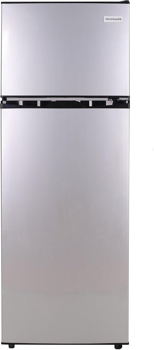 Frigidaire EFR749AMZ, 2 Door Apartment Size Refrigerator with Freezer, 7.5 cu ft, Retro, Silver, Platinum