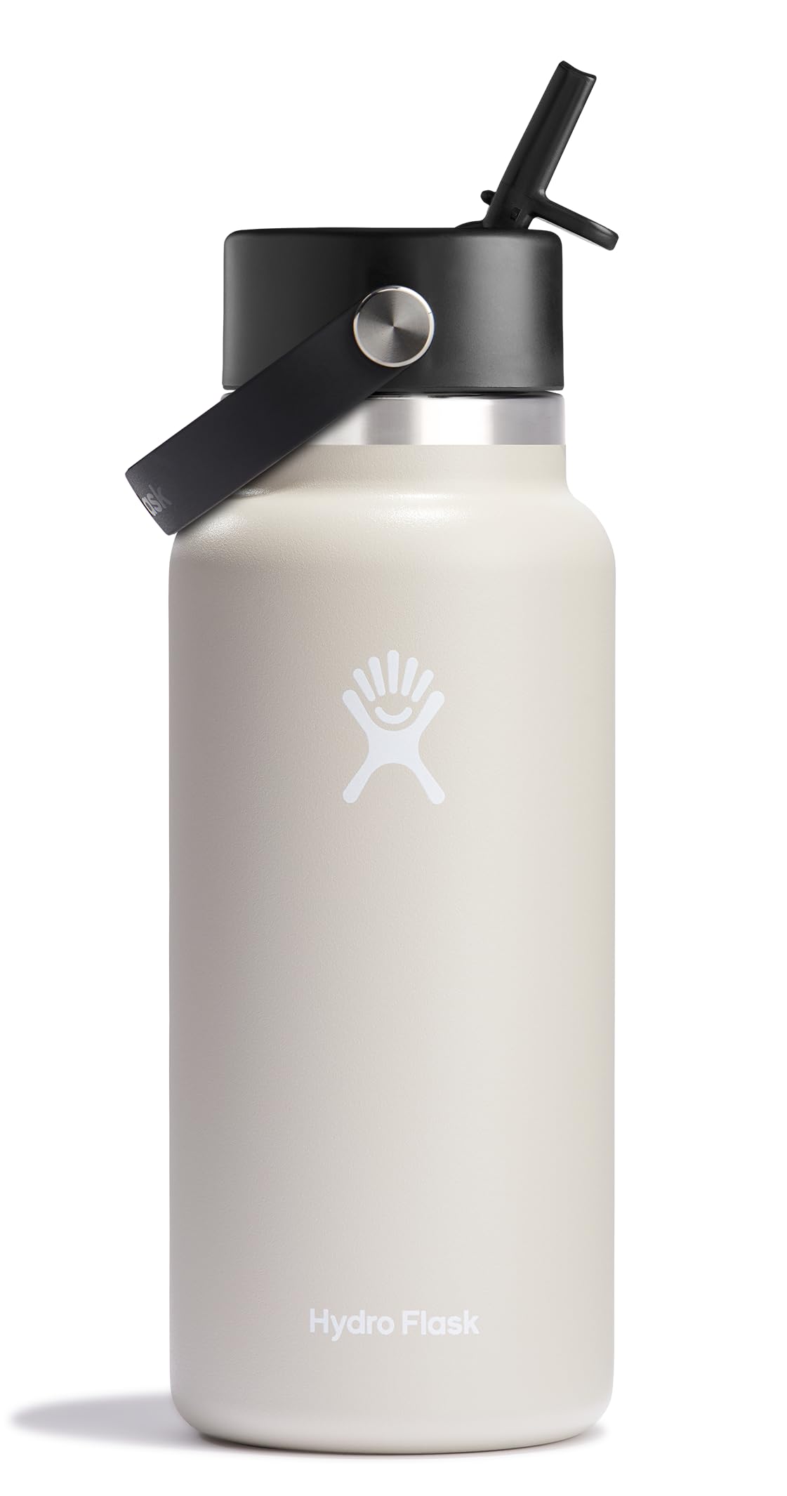 HYDRO FLASK Wide Mouth vacuum insulated stainless steel water bottle with leakproof closeable straw lid for cold water drinks, sports, travel, car and school