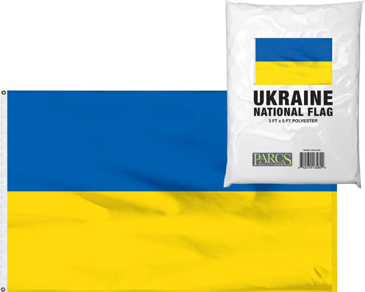 Ukraine Flag F3X5-UKR 3 x 5-Ft Ukrainian National Flag, Polyester with Brass Grommets, Blue, Yellow