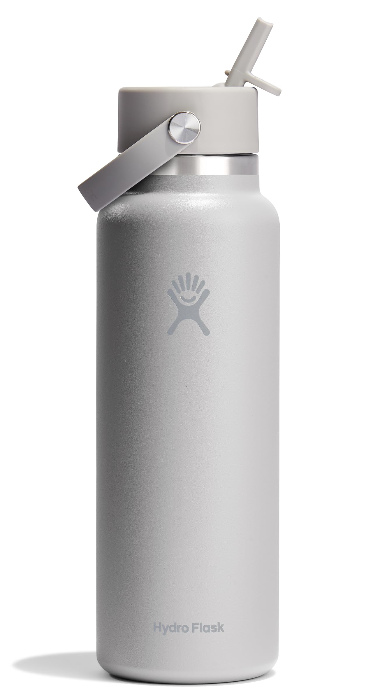 HYDRO FLASK Wide Mouth vacuum insulated stainless steel water bottle with leakproof closeable straw lid for cold water drinks, sports, travel, car and school