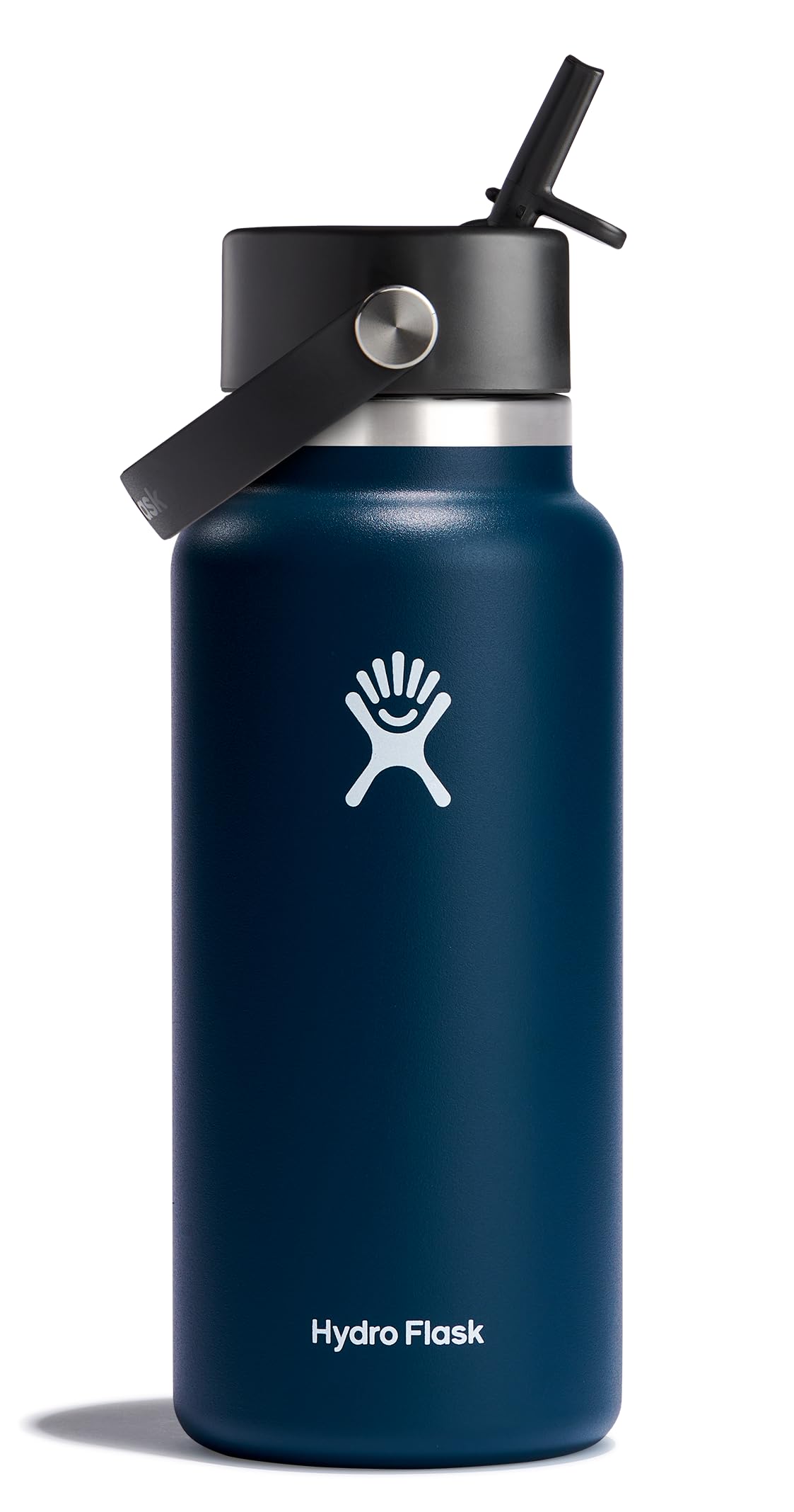 HYDRO FLASK Wide Mouth vacuum insulated stainless steel water bottle with leakproof closeable straw lid for cold water drinks, sports, travel, car and school