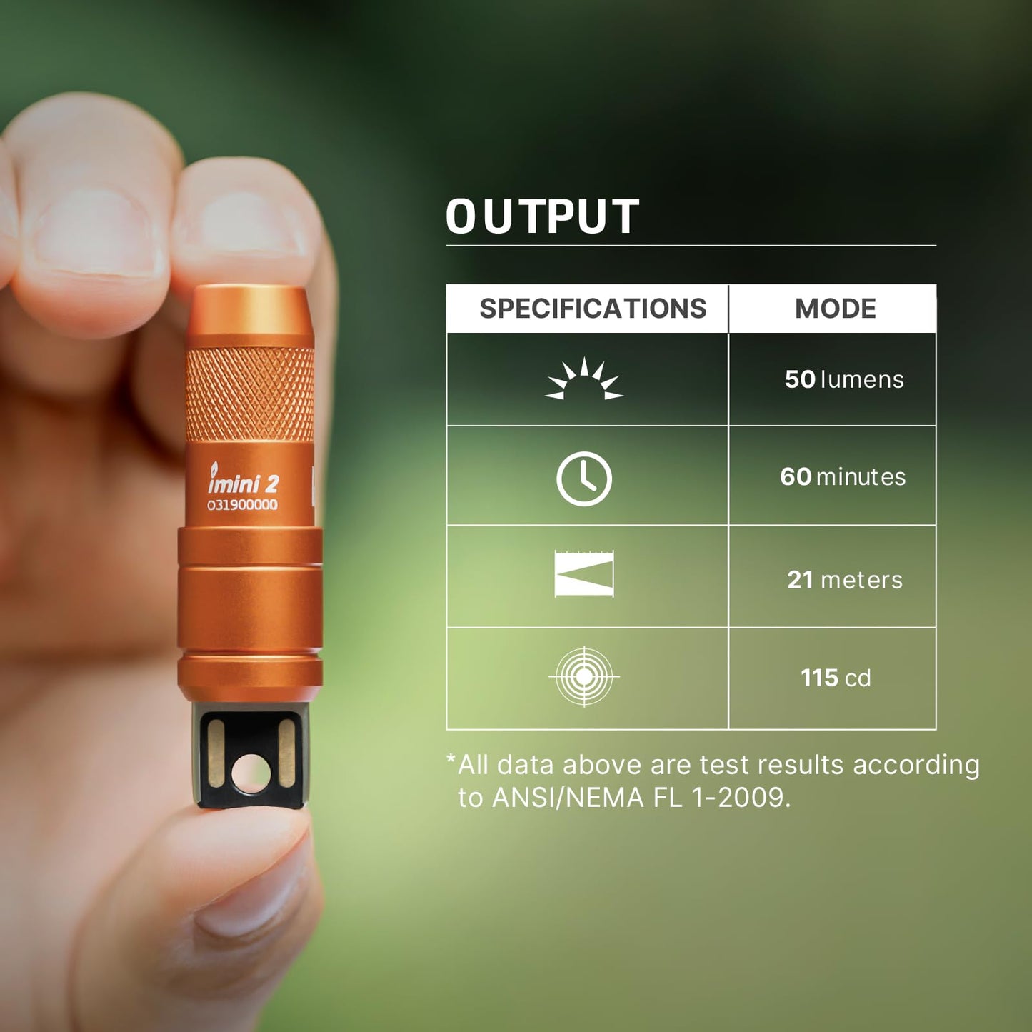 OLIGHT IMINI 2 EDC Rechargeable Keychain Flashlight, 50 Lumens Compact and Portable Mini LED Keyring Lights with Built-in Battery Ideal for Everyday Carry and Emergencies (Orange)