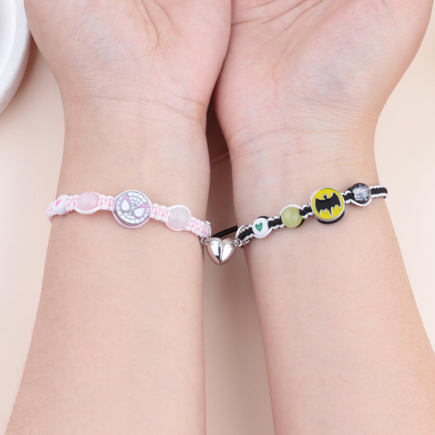 Couples/Friendship Matching Bracelets,Bat/Spider/kitty Bracelets Set, Valentine's Day Birthday Jewelry Gifts for Gf and Bf Soulmate, Matching Gifts for Husband&Wife Son&Daughters BFF