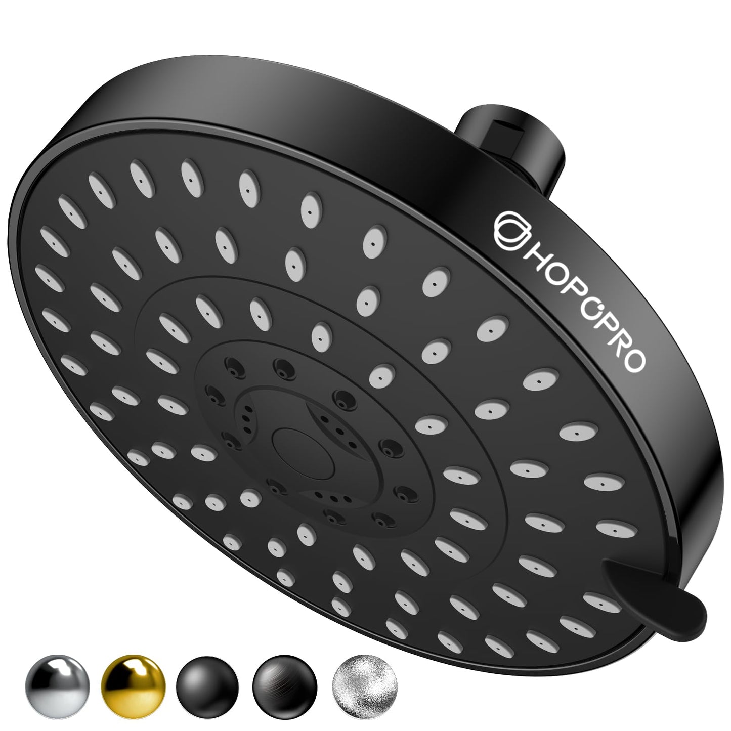 HOPOPRO 5-Mode High Pressure Shower Head - The Washington Post, NBC News, Today TV Show Recommended - High Flow Fixed Showerheads (4 Inch Brushed Nickel)