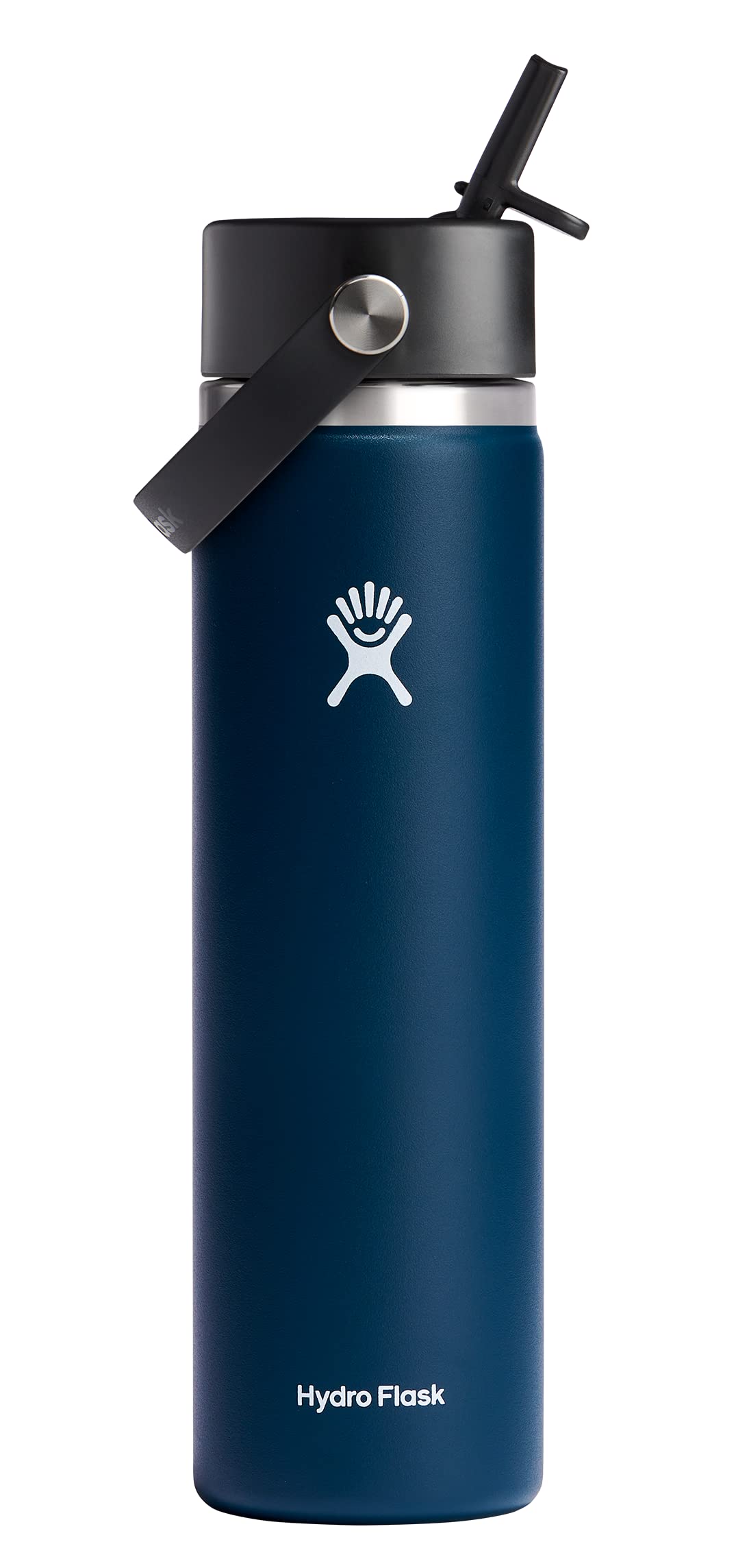 HYDRO FLASK Wide Mouth vacuum insulated stainless steel water bottle with leakproof closeable straw lid for cold water drinks, sports, travel, car and school