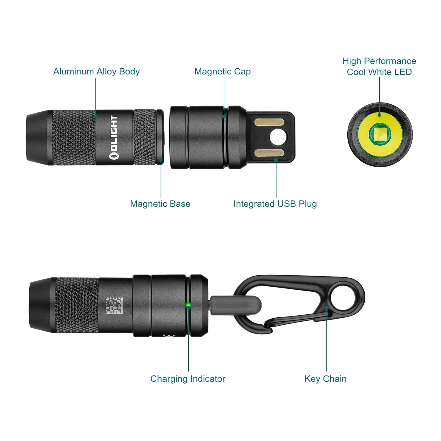 OLIGHT IMINI 2 EDC Rechargeable Keychain Flashlight, 50 Lumens Compact and Portable Mini LED Keyring Lights with Built-in Battery Ideal for Everyday Carry and Emergencies (Orange)