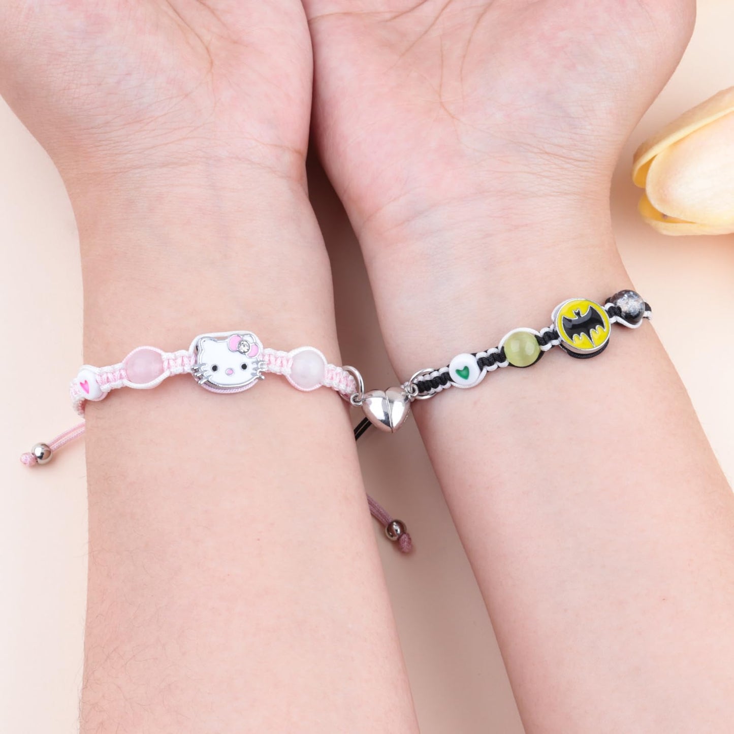 Couples/Friendship Matching Bracelets,Bat/Spider/kitty Bracelets Set, Valentine's Day Birthday Jewelry Gifts for Gf and Bf Soulmate, Matching Gifts for Husband&Wife Son&Daughters BFF