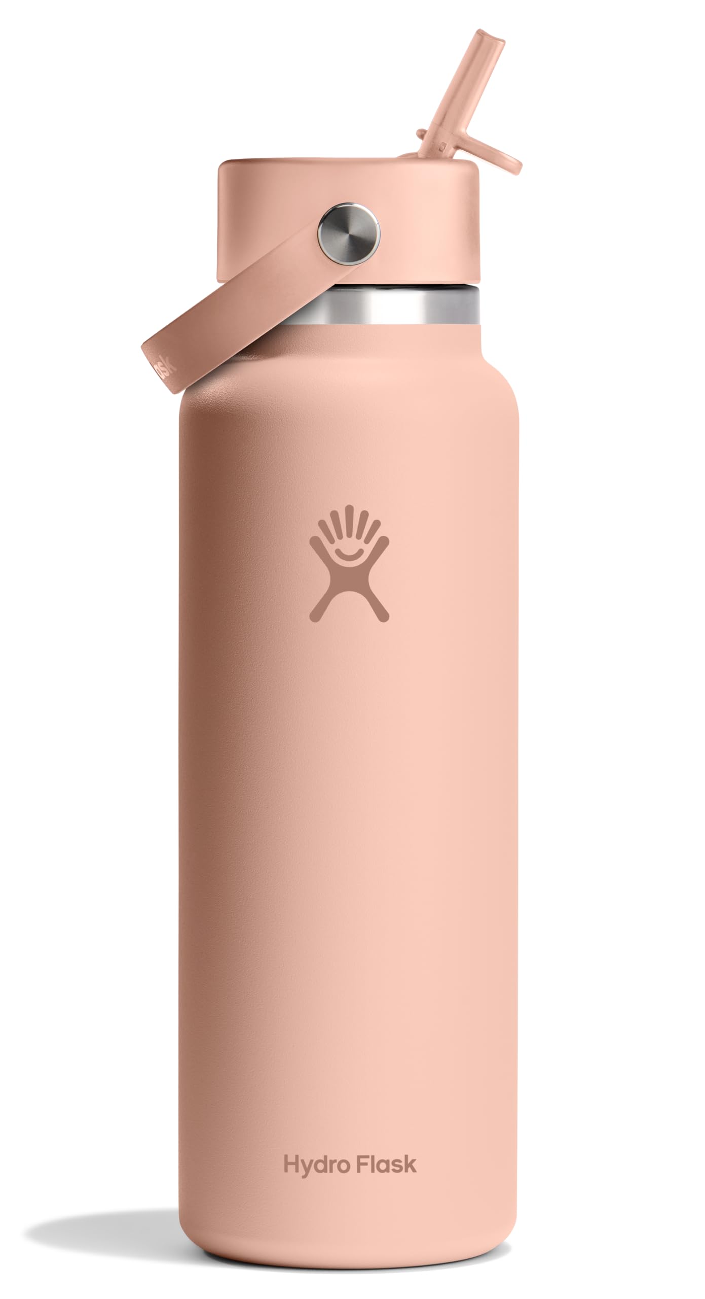 HYDRO FLASK Wide Mouth vacuum insulated stainless steel water bottle with leakproof closeable straw lid for cold water drinks, sports, travel, car and school