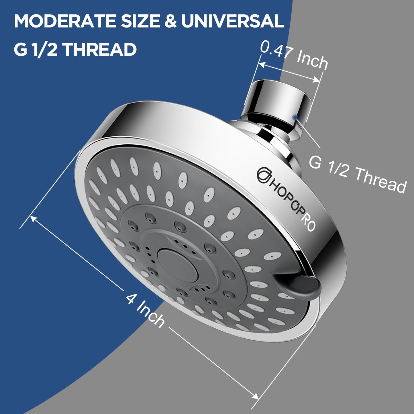 HOPOPRO 5-Mode High Pressure Shower Head - The Washington Post, NBC News, Today TV Show Recommended - High Flow Fixed Showerheads (4 Inch Brushed Nickel)