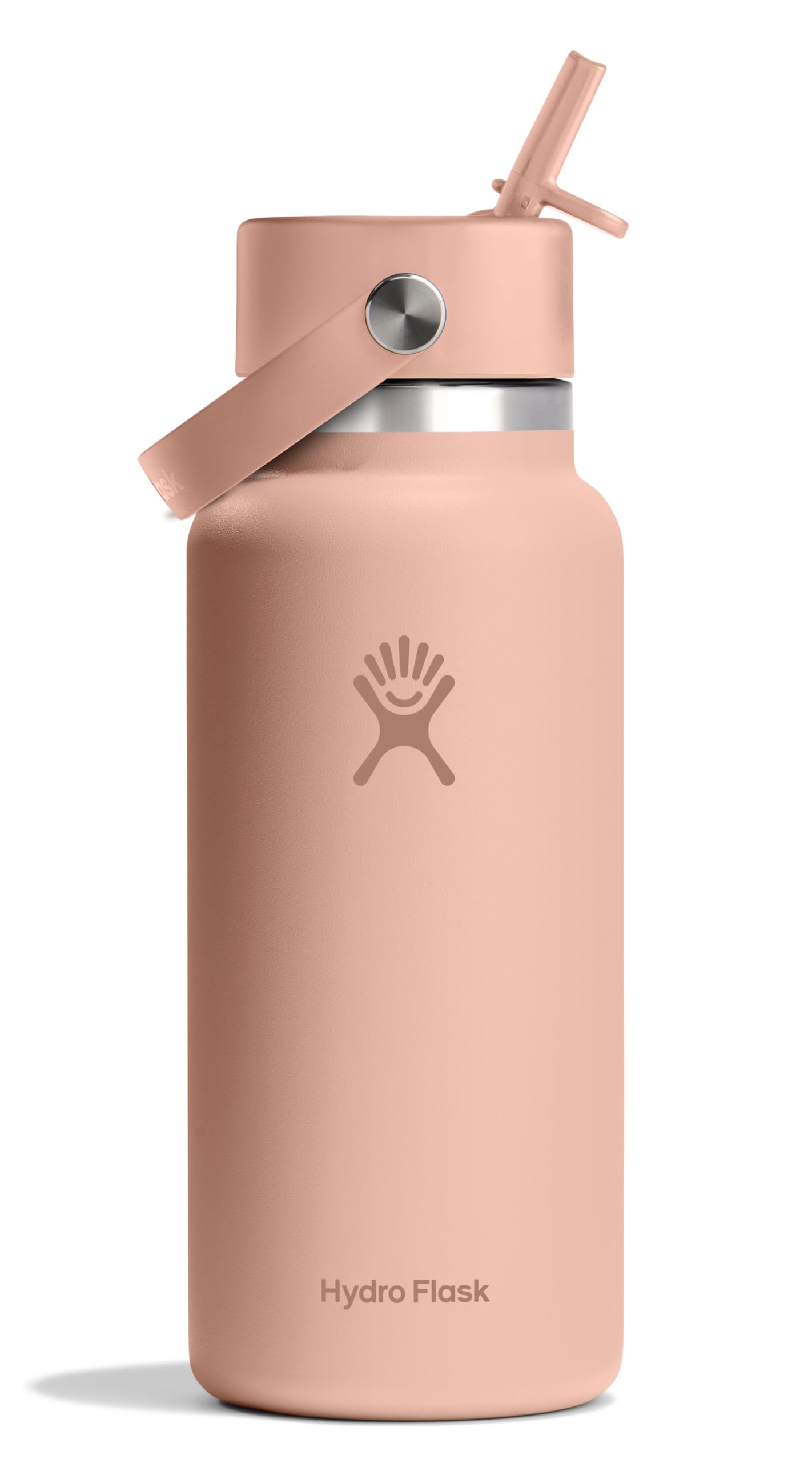 HYDRO FLASK Wide Mouth vacuum insulated stainless steel water bottle with leakproof closeable straw lid for cold water drinks, sports, travel, car and school