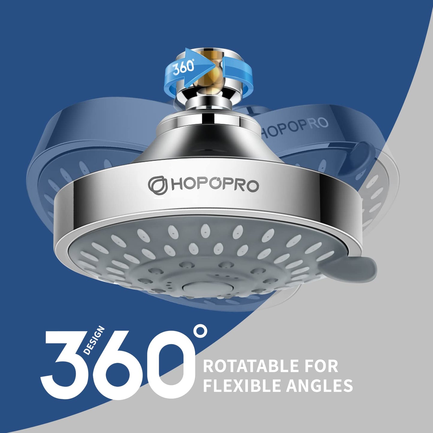 HOPOPRO 5-Mode High Pressure Shower Head - The Washington Post, NBC News, Today TV Show Recommended - High Flow Fixed Showerheads (4 Inch Brushed Nickel)