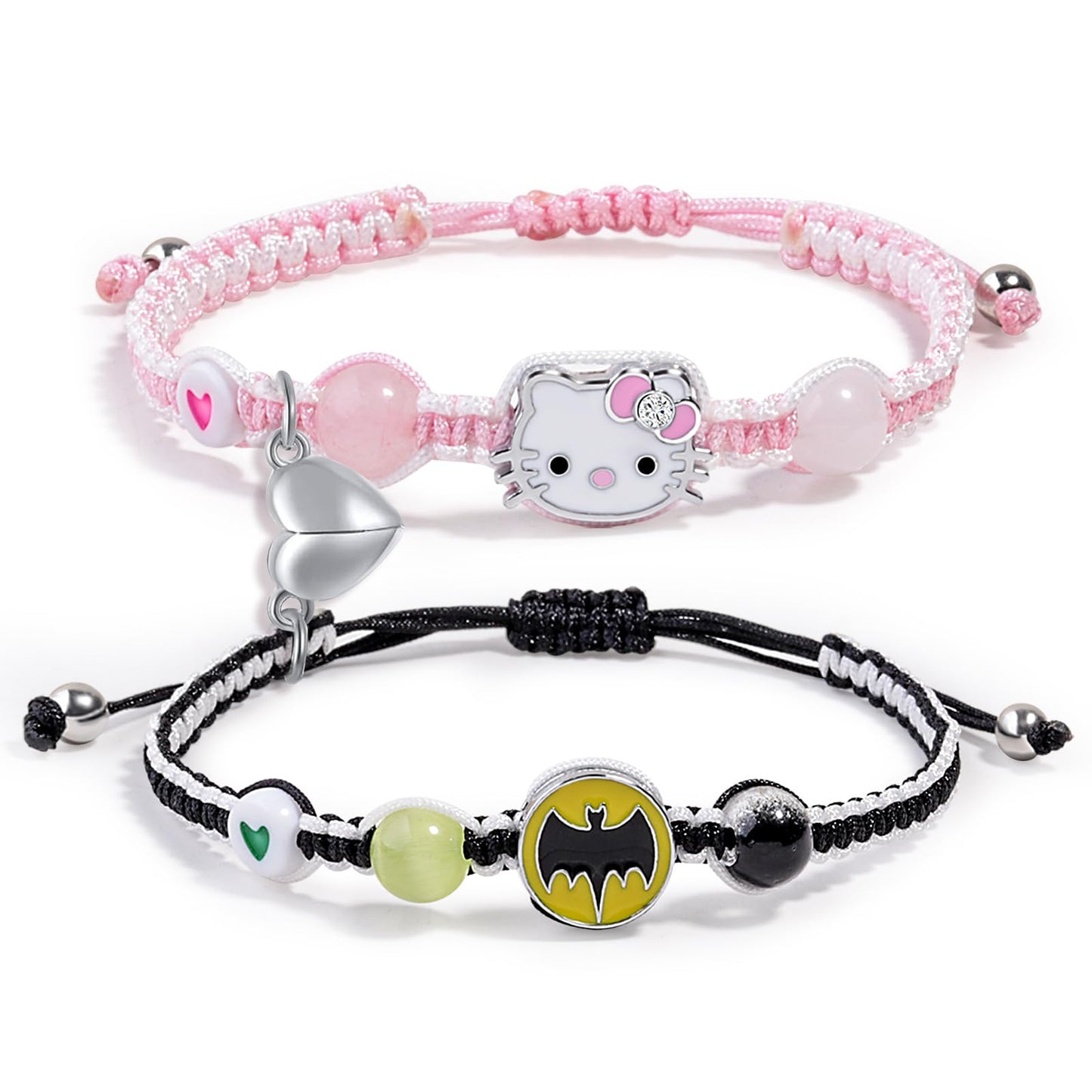 Couples/Friendship Matching Bracelets,Bat/Spider/kitty Bracelets Set, Valentine's Day Birthday Jewelry Gifts for Gf and Bf Soulmate, Matching Gifts for Husband&Wife Son&Daughters BFF