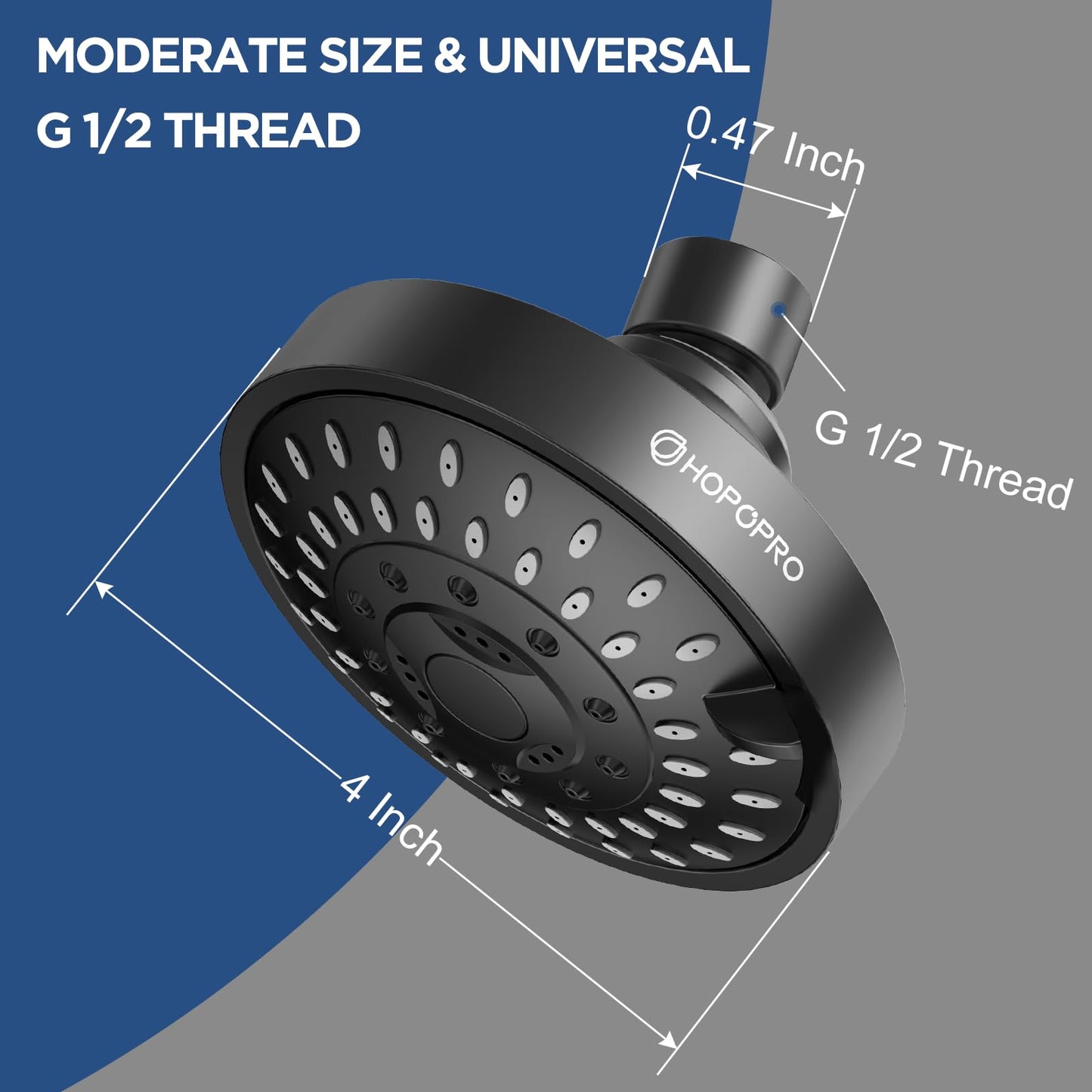 HOPOPRO 5-Mode High Pressure Shower Head - The Washington Post, NBC News, Today TV Show Recommended - High Flow Fixed Showerheads (4 Inch Brushed Nickel)