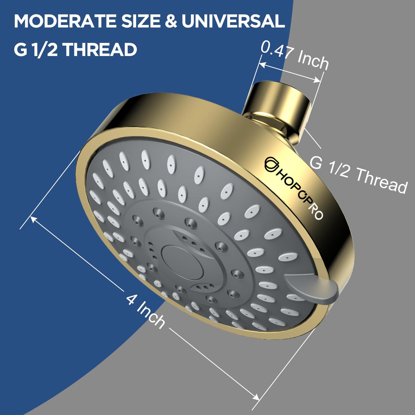 HOPOPRO 5-Mode High Pressure Shower Head - The Washington Post, NBC News, Today TV Show Recommended - High Flow Fixed Showerheads (4 Inch Brushed Nickel)