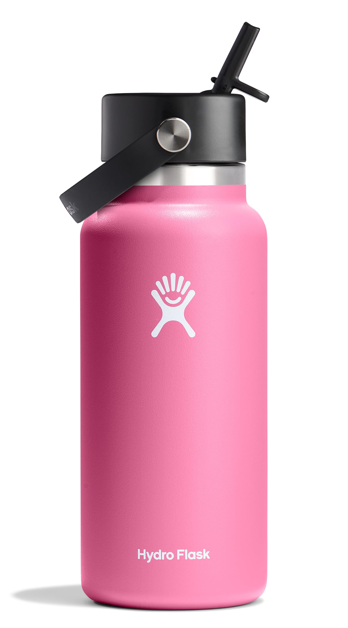 HYDRO FLASK Wide Mouth vacuum insulated stainless steel water bottle with leakproof closeable straw lid for cold water drinks, sports, travel, car and school