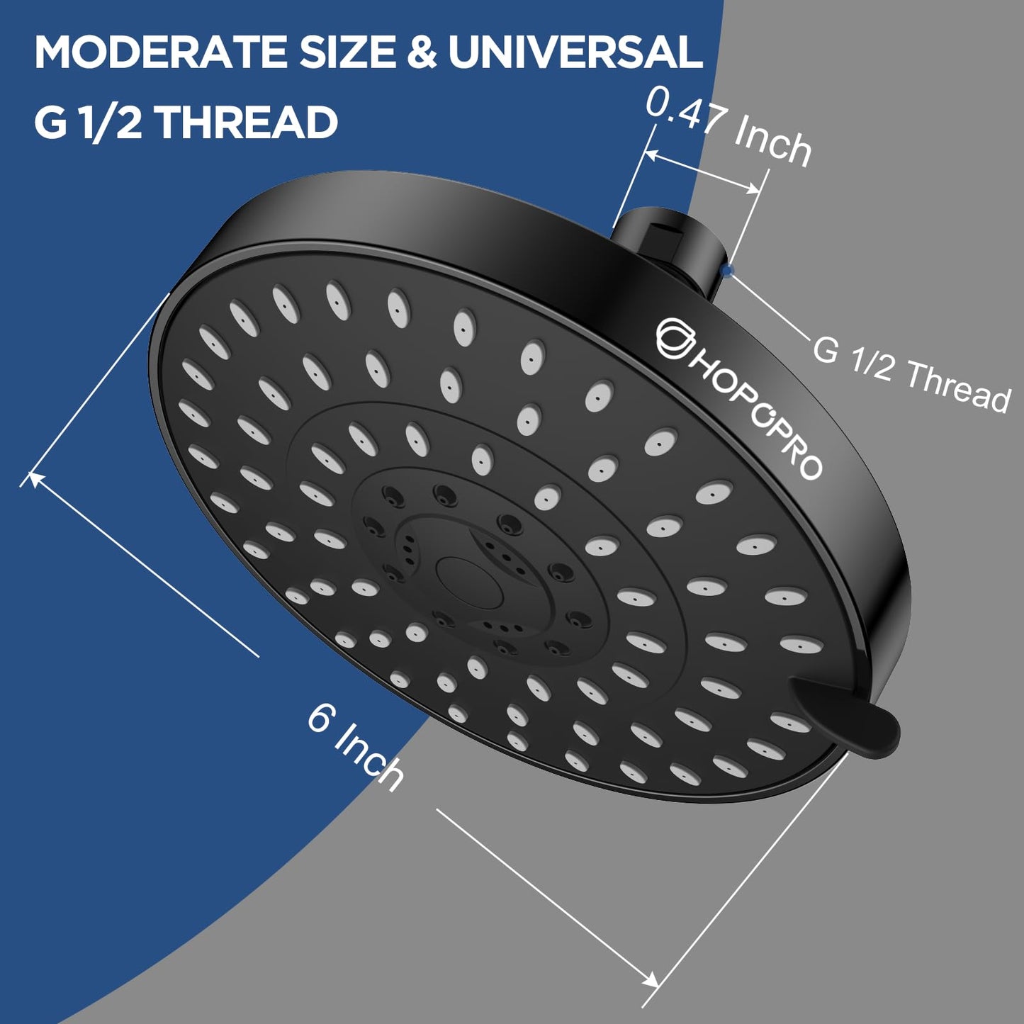 HOPOPRO 5-Mode High Pressure Shower Head - The Washington Post, NBC News, Today TV Show Recommended - High Flow Fixed Showerheads (4 Inch Brushed Nickel)