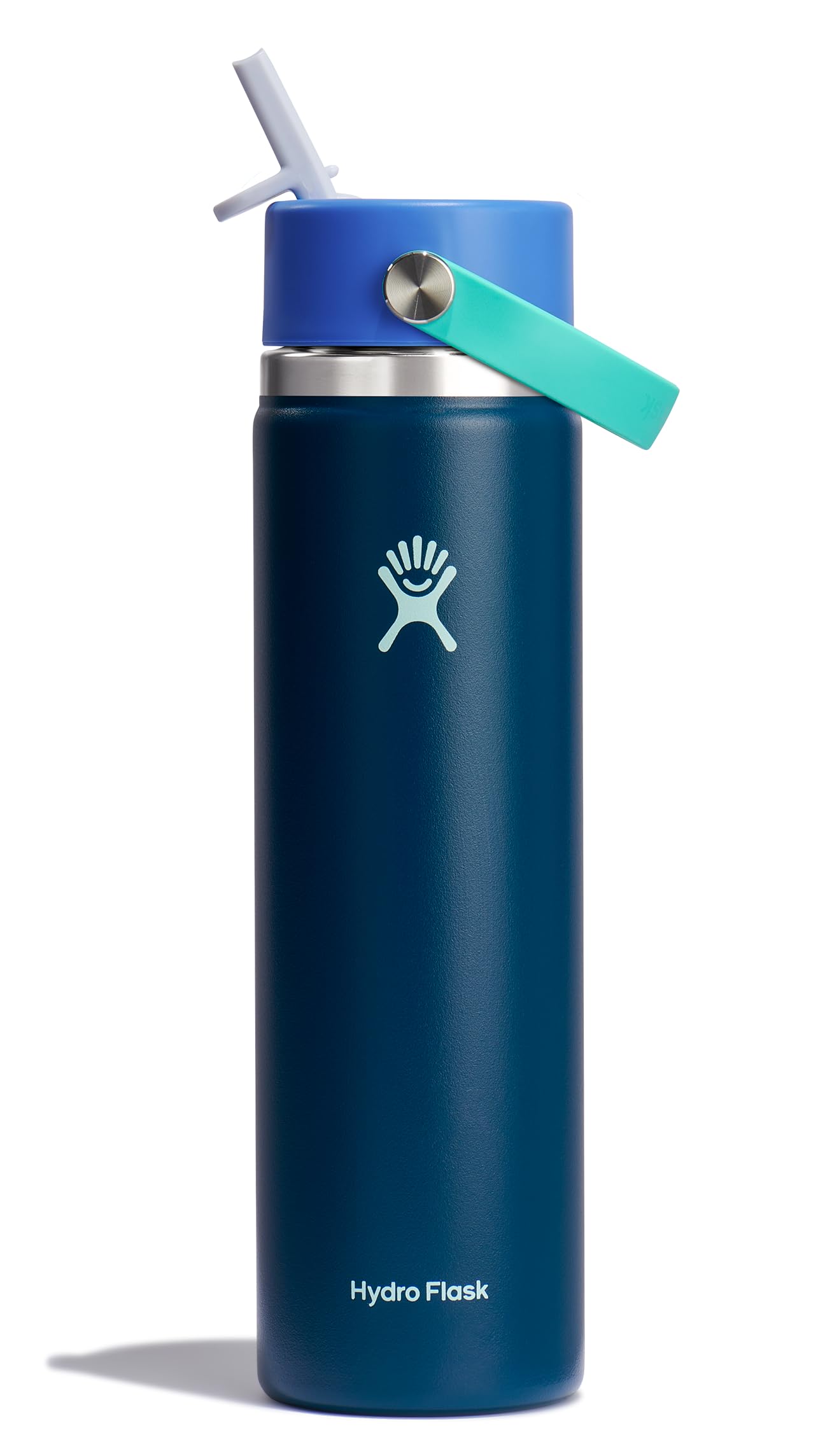 HYDRO FLASK Wide Mouth vacuum insulated stainless steel water bottle with leakproof closeable straw lid for cold water drinks, sports, travel, car and school