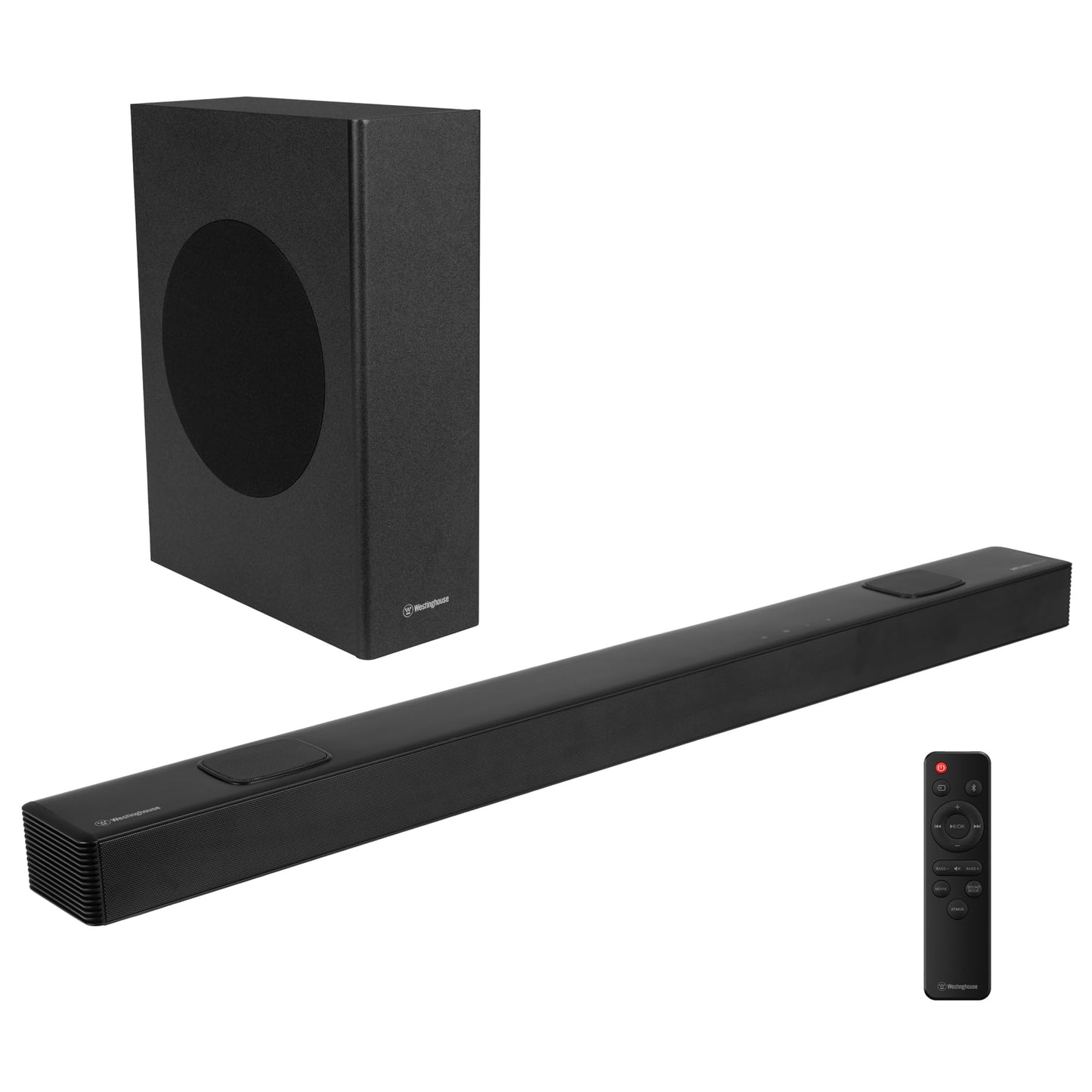 Westinghouse Mini barra de sonido compacta de 2.0 canales con Dolby Atmos y Digital Plus, sistema de sonido envolvente de 120 W para TV, audio de cine en casa, Bluetooth, fácil configuración, listo