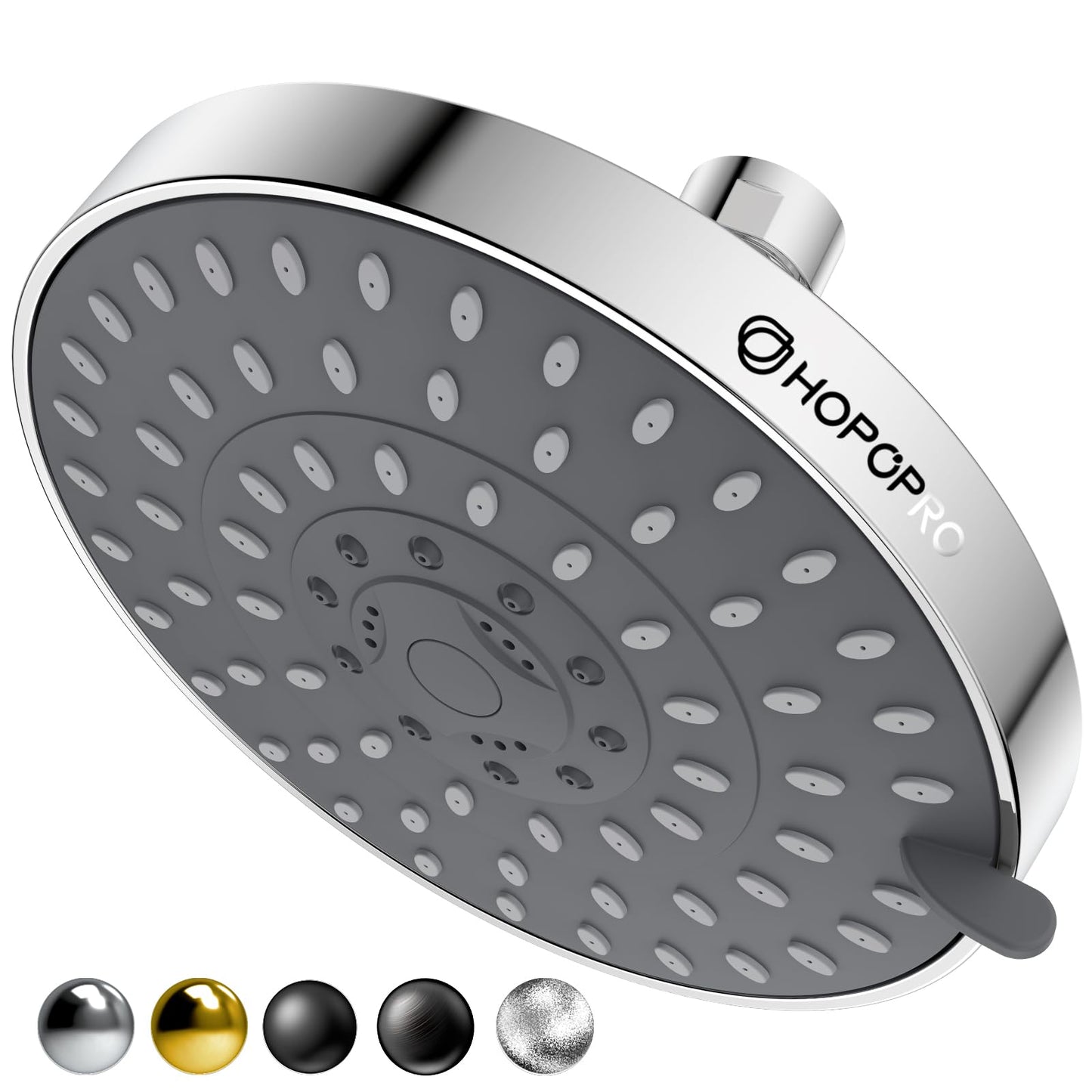 HOPOPRO 5-Mode High Pressure Shower Head - The Washington Post, NBC News, Today TV Show Recommended - High Flow Fixed Showerheads (4 Inch Brushed Nickel)