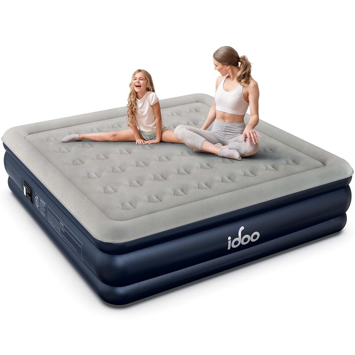 iDOO Twin Air Mattress with Built in Pump, Comfort Blow up Mattress, Inflatable Mattress with Carry Bag for Guests, Home, Camping, Colchones Inflables