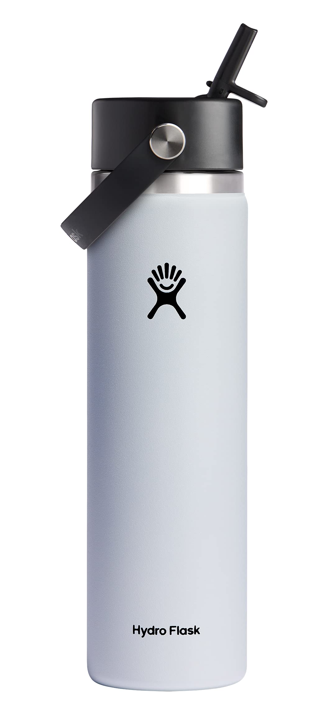 HYDRO FLASK Wide Mouth vacuum insulated stainless steel water bottle with leakproof closeable straw lid for cold water drinks, sports, travel, car and school