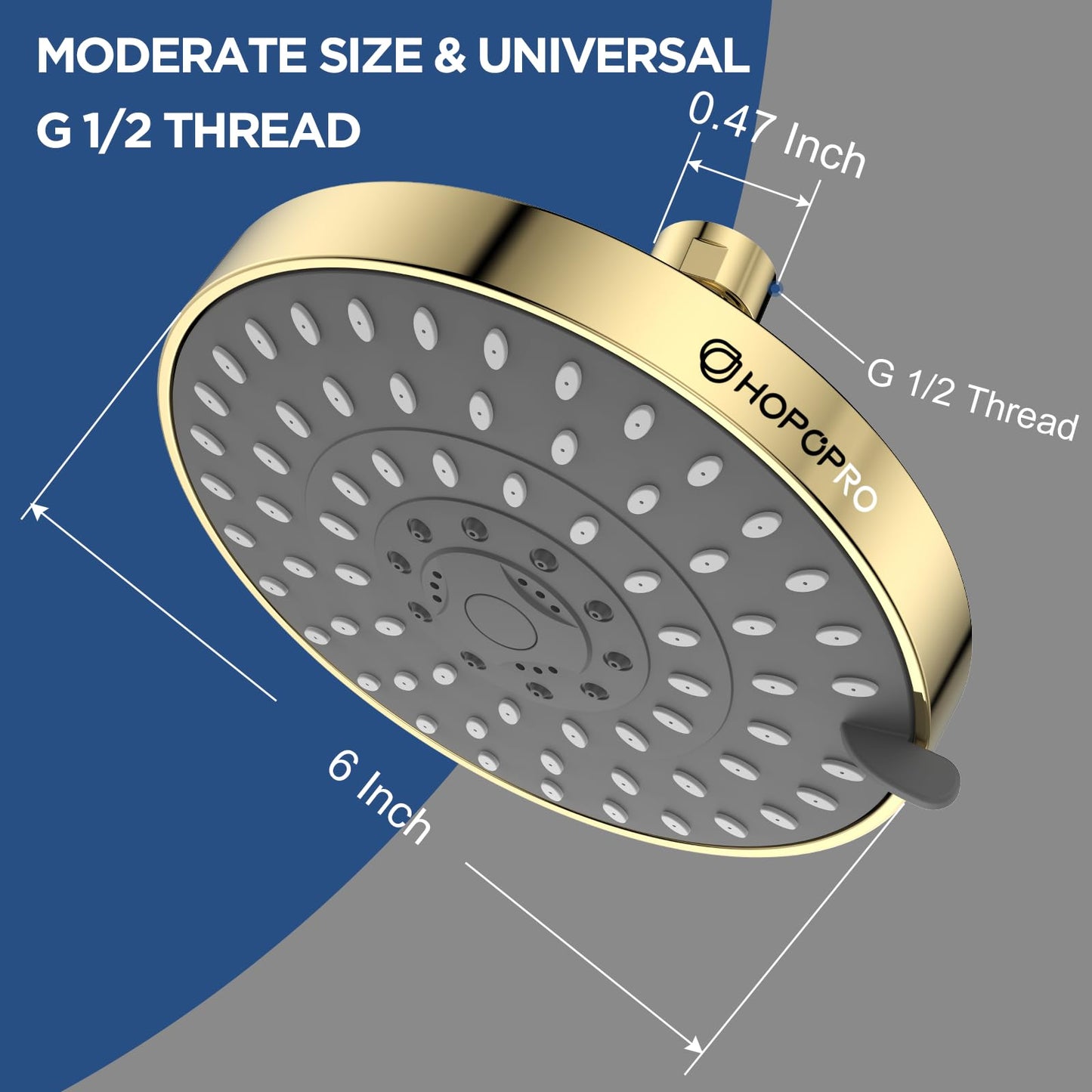 HOPOPRO 5-Mode High Pressure Shower Head - The Washington Post, NBC News, Today TV Show Recommended - High Flow Fixed Showerheads (4 Inch Brushed Nickel)