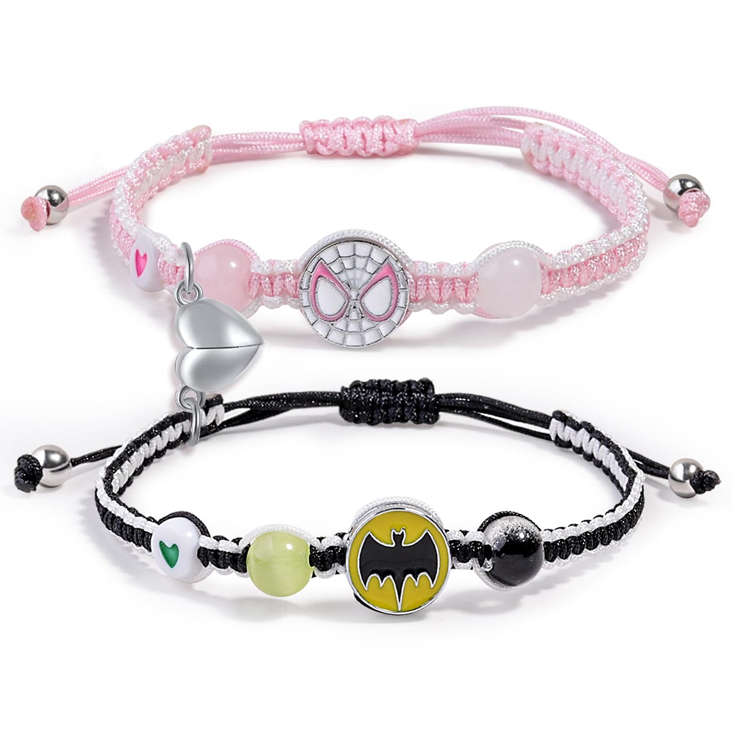 Couples/Friendship Matching Bracelets,Bat/Spider/kitty Bracelets Set, Valentine's Day Birthday Jewelry Gifts for Gf and Bf Soulmate, Matching Gifts for Husband&Wife Son&Daughters BFF