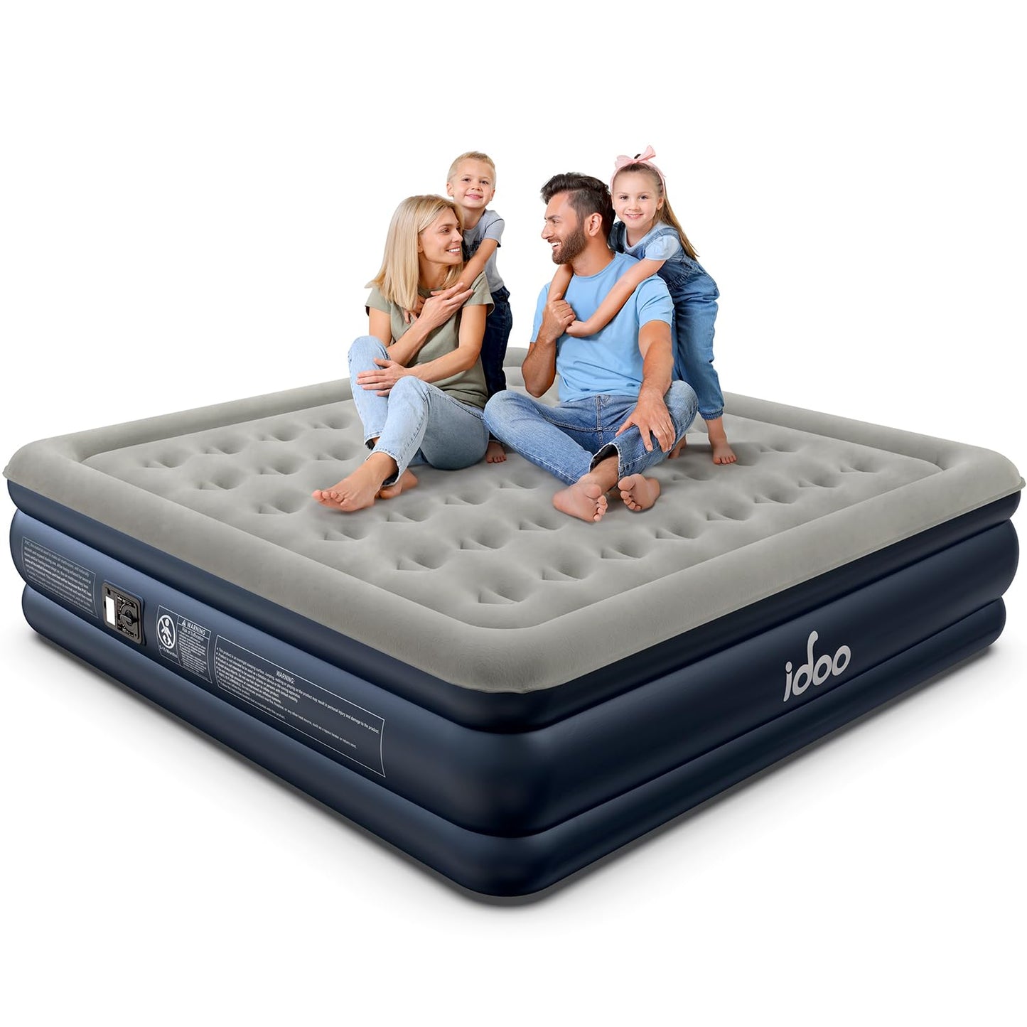 iDOO Twin Air Mattress with Built in Pump, Comfort Blow up Mattress, Inflatable Mattress with Carry Bag for Guests, Home, Camping, Colchones Inflables