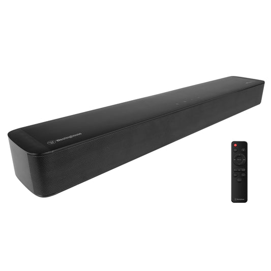 Westinghouse Mini barra de sonido compacta de 2.0 canales con Dolby Atmos y Digital Plus, sistema de sonido envolvente de 120 W para TV, audio de cine en casa, Bluetooth, fácil configuración, listo