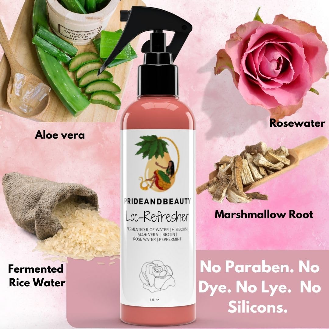 Rose Water For Locs, Daily Moisturizing Refreshing Spray, Rose Water For Hair, Rosewater and Peppermint Hair Scalp Moisturizer. (4 OUNCES)