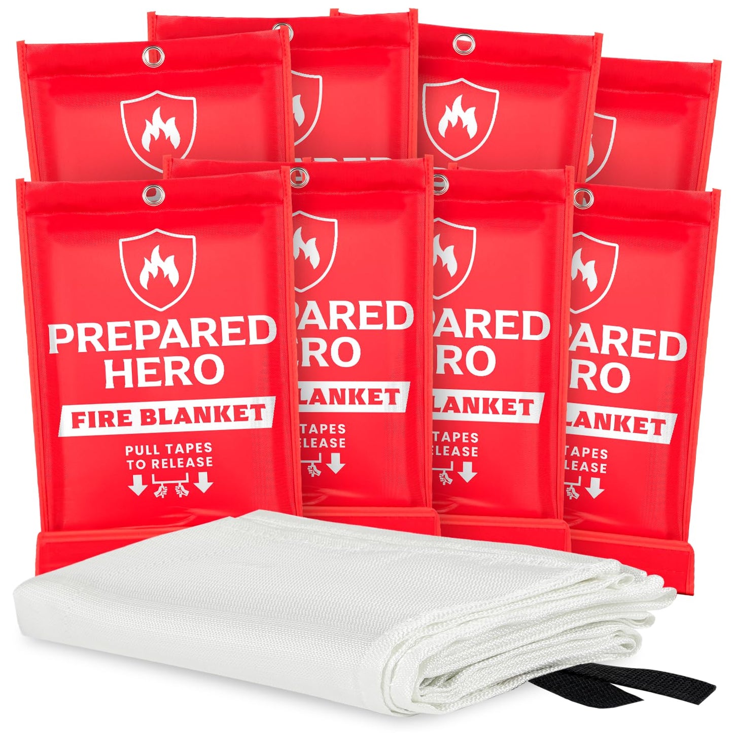 Prepared Hero Emergency Fire Blanket - 1 Pack - Fire Suppression Blanket for Kitchen, 40” x 40” Fire Blanket for Home, Fiberglass Fire Blanket