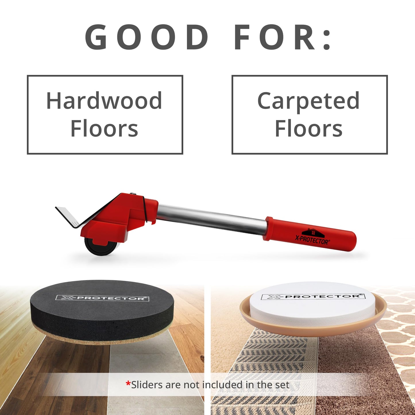 Felt Furniture Sliders for Hardwood Floors X-PROTECTOR 4 PCS 4 3/4” - Furniture Slider with Unique Design - Heavy-Duty Furniture Movers for Hard Surfaces - Felt Sliders - Move Your Furniture Easily!