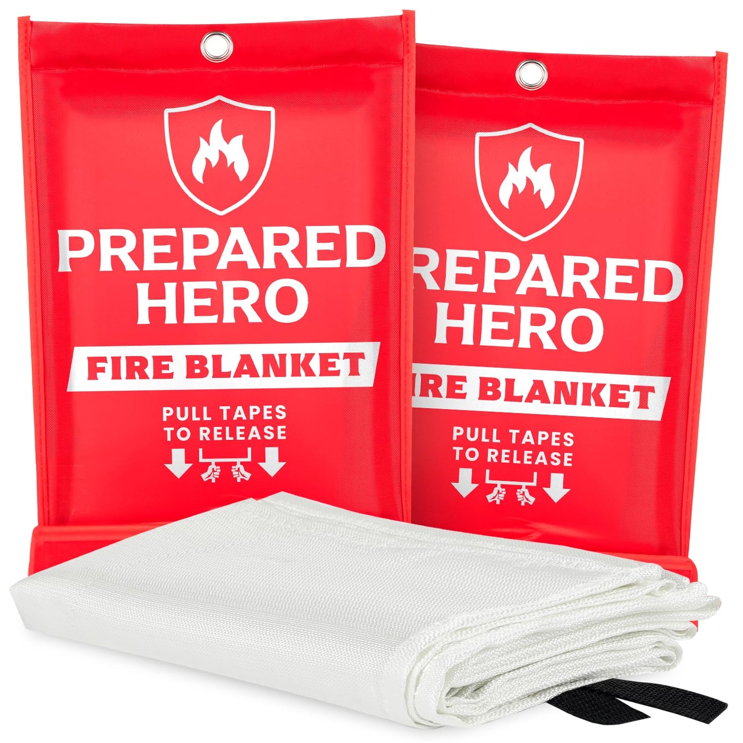 Prepared Hero Emergency Fire Blanket - 1 Pack - Fire Suppression Blanket for Kitchen, 40” x 40” Fire Blanket for Home, Fiberglass Fire Blanket