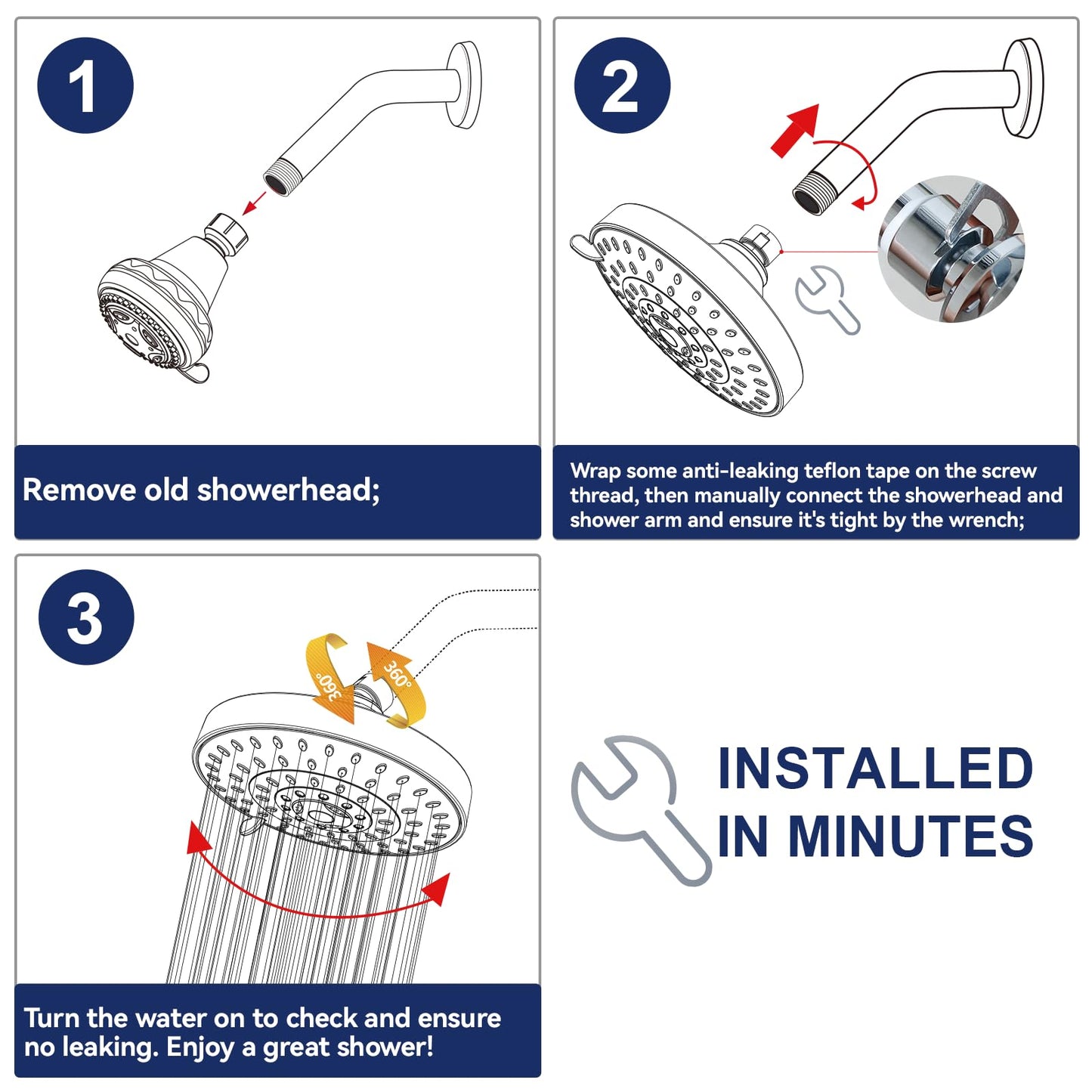 HOPOPRO 5-Mode High Pressure Shower Head - The Washington Post, NBC News, Today TV Show Recommended - High Flow Fixed Showerheads (4 Inch Brushed Nickel)