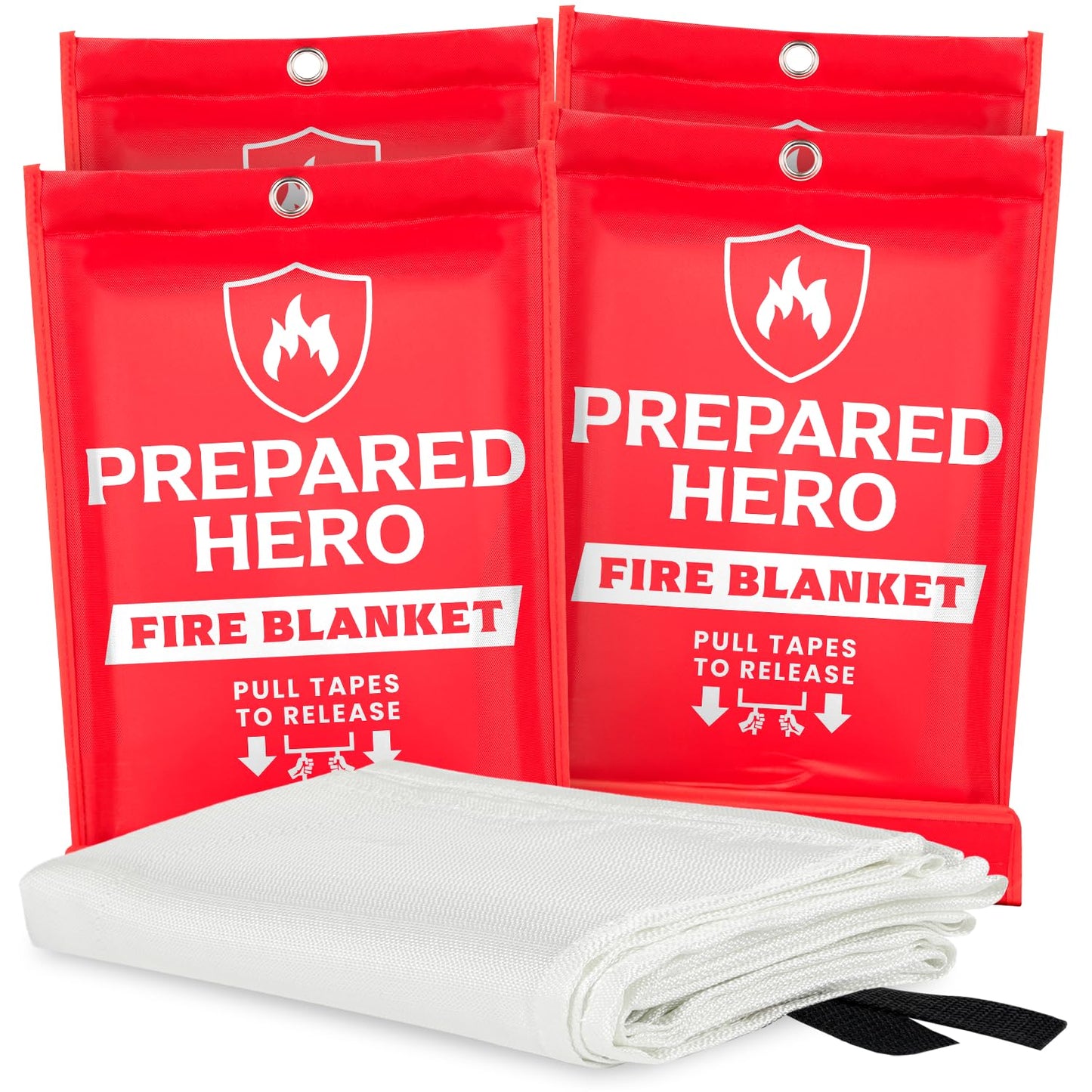 Prepared Hero Emergency Fire Blanket - 1 Pack - Fire Suppression Blanket for Kitchen, 40” x 40” Fire Blanket for Home, Fiberglass Fire Blanket