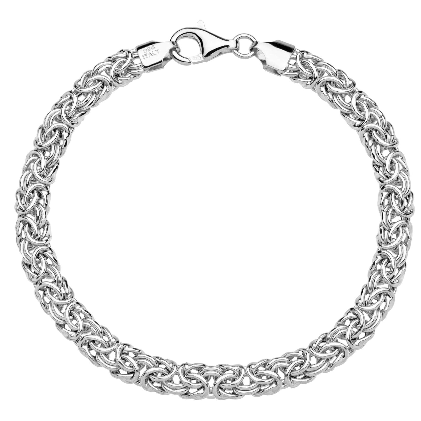 Miabella Italian 925 Sterling Silver Byzantine Bracelet for Women, Handmade in Italy