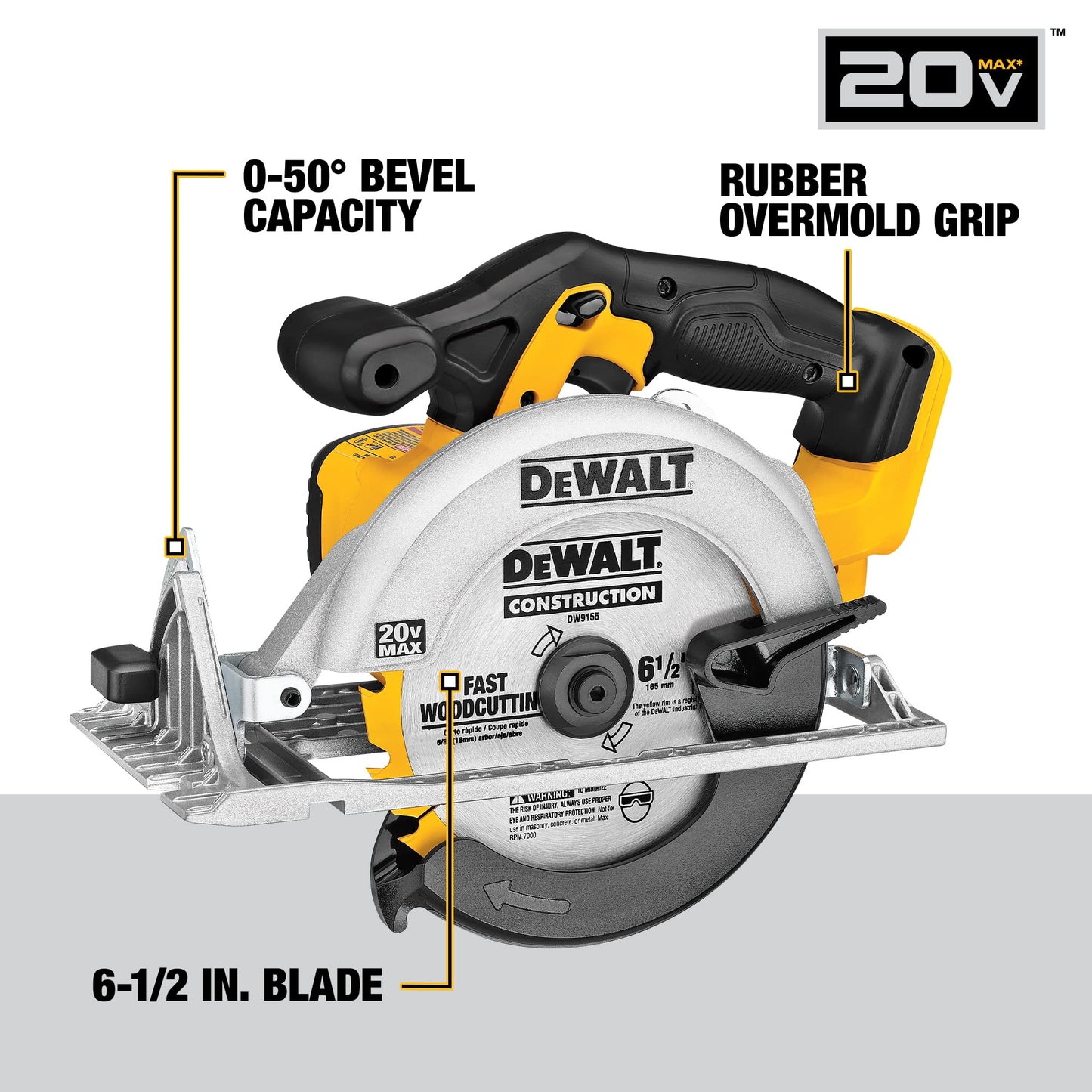 DEWALT DCS391B 20-Volt Max Lithium-Ion 6-1/2 in. Cordless Circular Saw