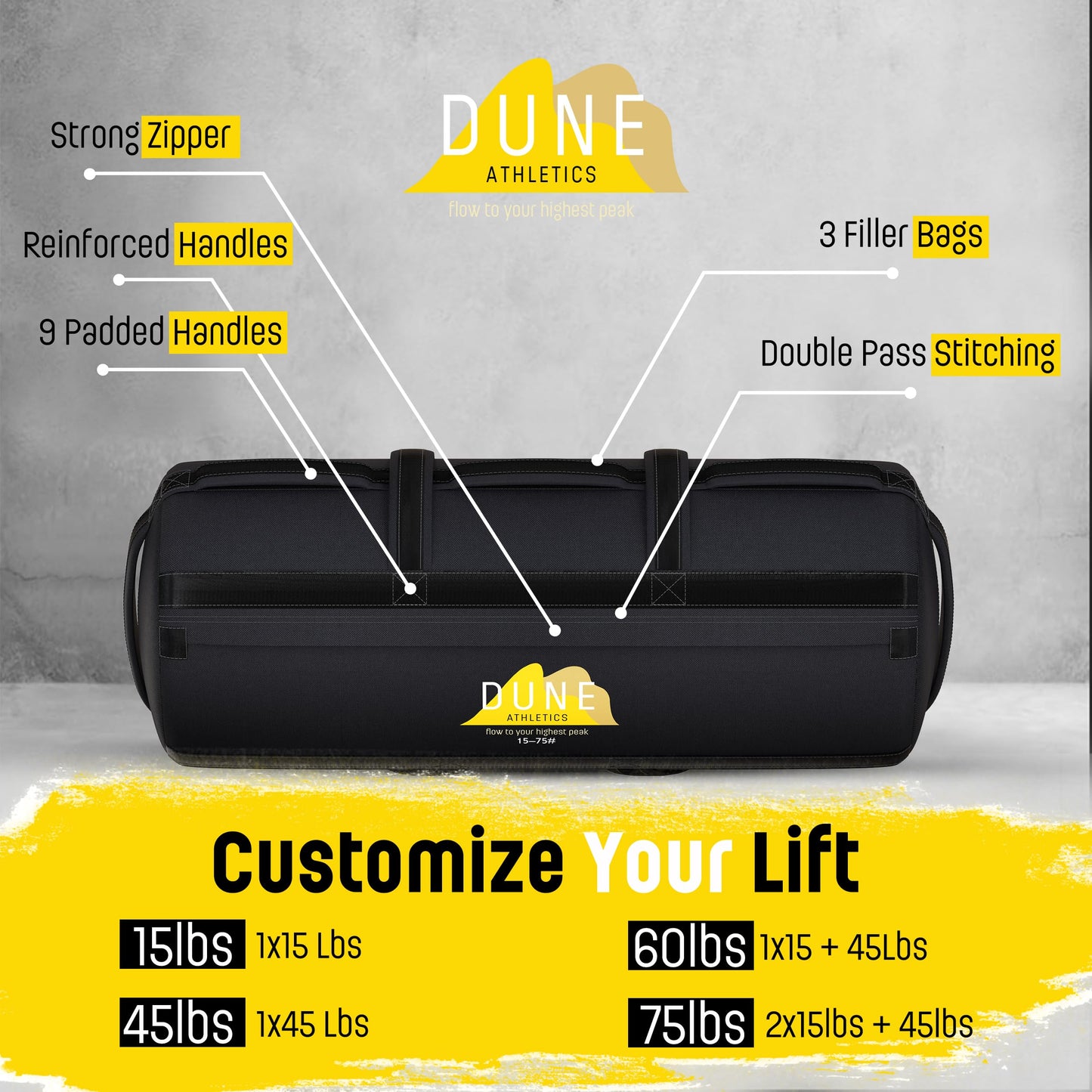 Sandbags for Working Out - Enhance Your Fitness with Our Workout Sandbag, Versatile & Durable Sand Bags for Weight Training | Sandbags for Fitness Guide Included - Sand Bag for Exercise