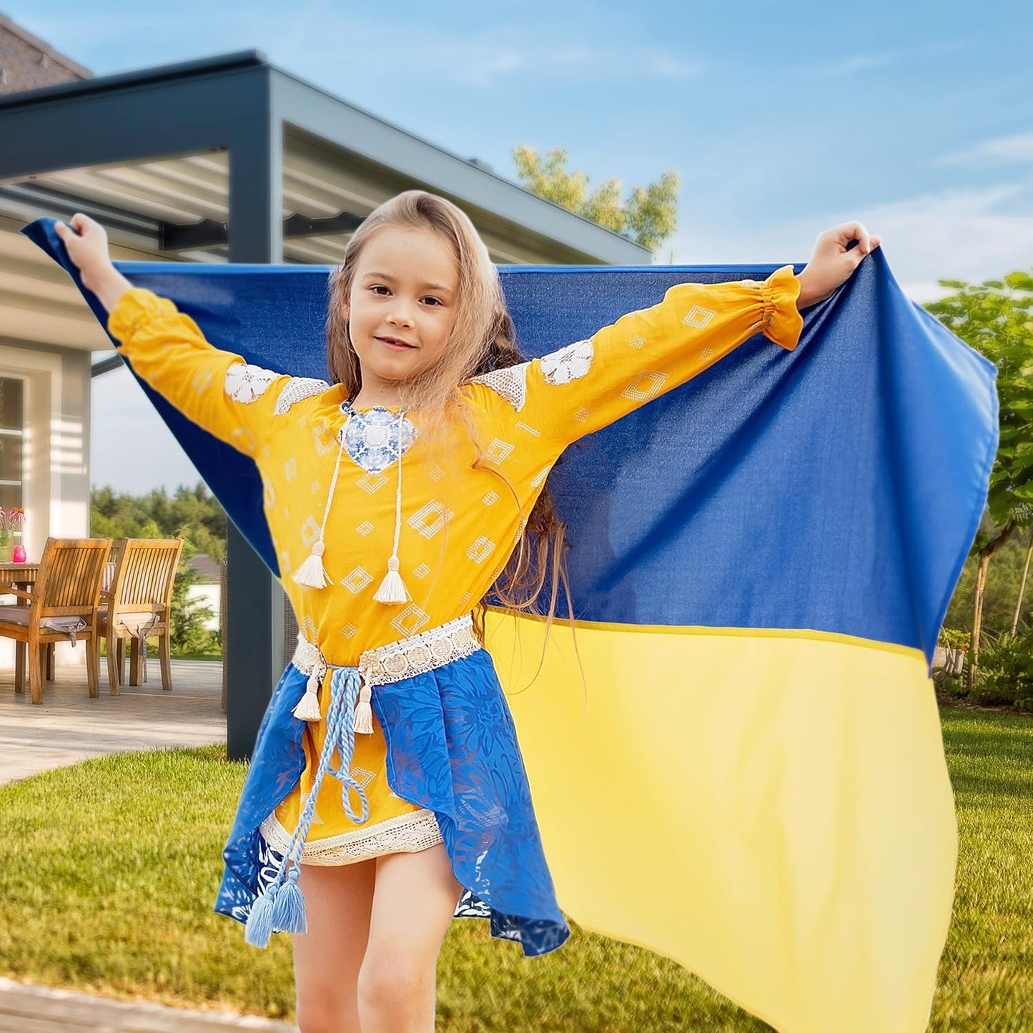 Ukraine Flag F3X5-UKR 3 x 5-Ft Ukrainian National Flag, Polyester with Brass Grommets, Blue, Yellow