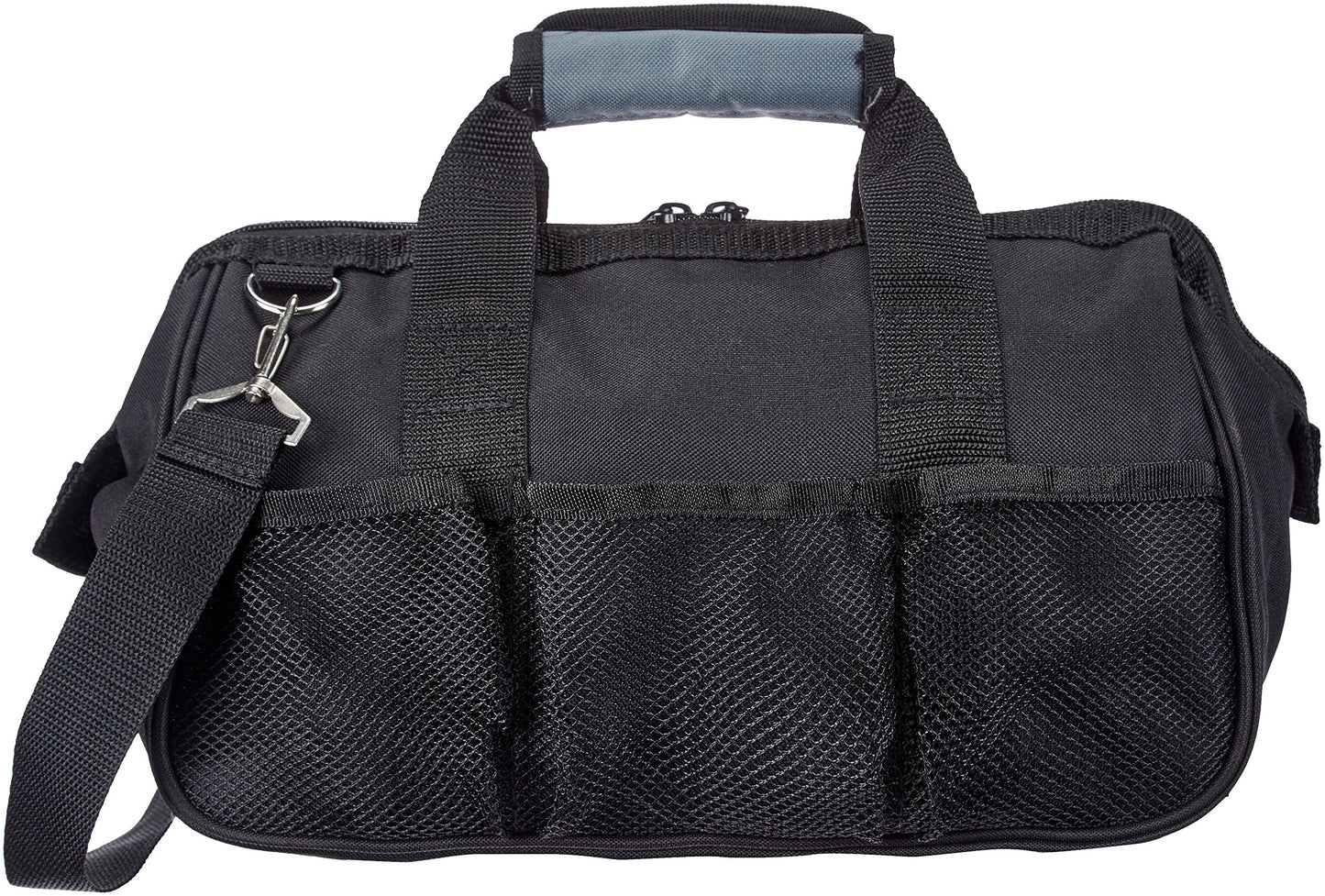 Amazon Basics Durable Wear-Resistant Base, Tool Small Standard Bag with Strap, 12 Inch, Black & Gray