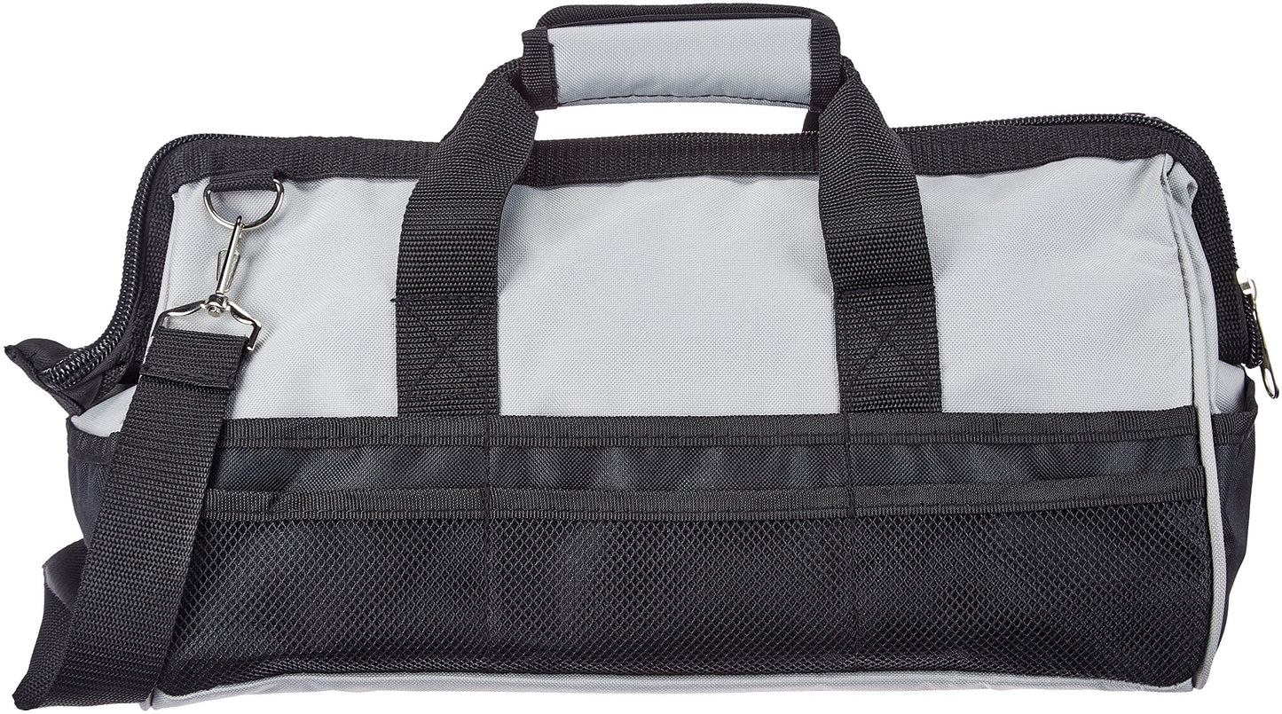 Amazon Basics Durable Wear-Resistant Base, Tool Small Standard Bag with Strap, 12 Inch, Black & Gray